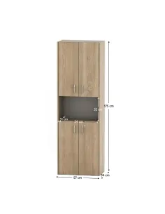 Dulap TEMPO ASISTENT NEW 003 pentru dormitor/hol, 57x175x34 cm, PAL melaminat stejar sonoma | MobilaOK 2