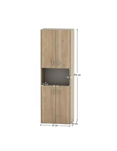 Dulap TEMPO ASISTENT NEW 003 pentru dormitor/hol, 57x175x34 cm, PAL melaminat stejar sonoma | MobilaOK