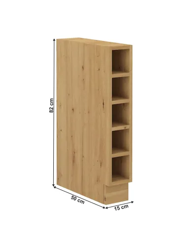 Dulap inferior bucătărie LULA15D OTW BB, 15x50x82 cm, PAL stejar artizan | MobilaOK