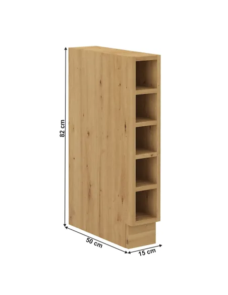 Dulap inferior bucătărie LULA15D OTW BB, 15x50x82 cm, PAL stejar artizan | MobilaOK