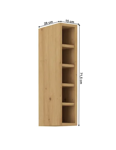 Dulap Superior LULA15, Bucătărie/Baie, 15x29x71.5 cm, PAL Stejar Artizan | MobilaOK