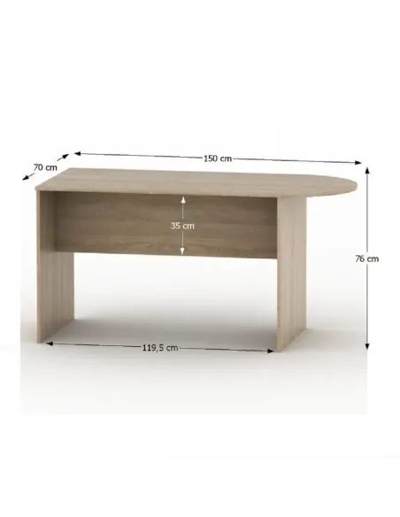 Birou TEMPO ASISTENT NEW 022 pentru birou, 150x76x70 cm, PAL melaminat stejar sonoma | MobilaOK