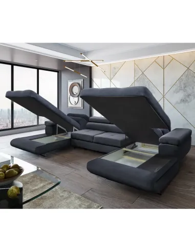 Canapea Extensibilă KONDELA, Living, 350x202x70/90 cm, Piele Ecologică | MobilaOK