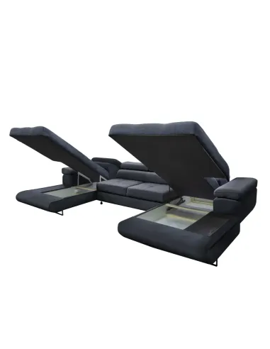 Canapea Extensibilă KONDELA, Living, 350x202x70/90 cm, Piele Ecologică | MobilaOK