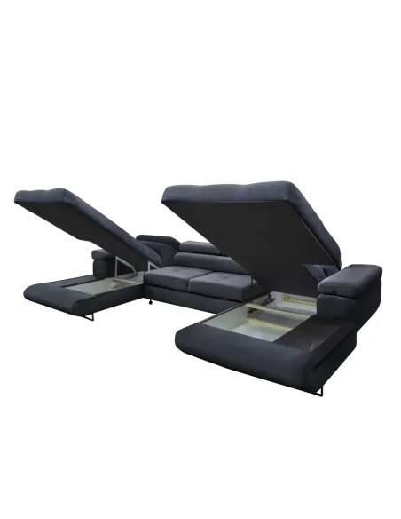 Canapea Extensibilă KONDELA, Living, 350x202x70/90 cm, Piele Ecologică | MobilaOK