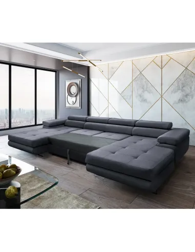 Canapea Extensibilă KONDELA, Living, 350x202x70/90 cm, Piele Ecologică | MobilaOK