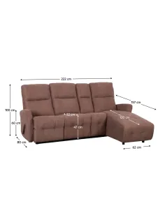 Set Colțar Reglabil, TROJAN ROH, living, 222 x 80 x 100 cm, Textil/Metal | MobilaOK 2