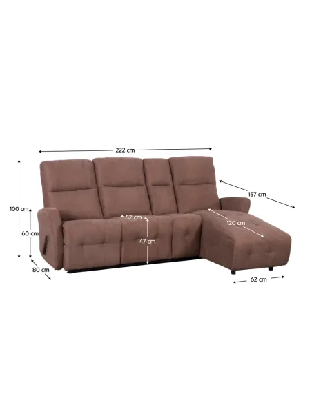Set Colțar Reglabil, TROJAN ROH, living, 222 x 80 x 100 cm, Textil/Metal | MobilaOK