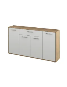 Comodă, culoare stejar sonoma / albă, LUNIA | MobilaOK