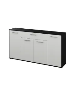 Comodă, culoare albă / neagră, LUNIA | MobilaOK