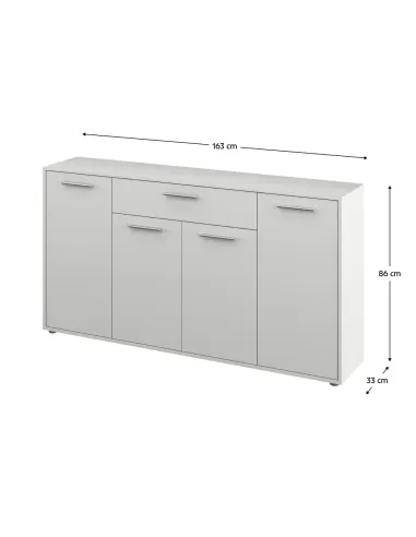 Comodă LUNIA pentru dormitor/hol, 163x33x86 cm, PAL melaminat | MobilaOK