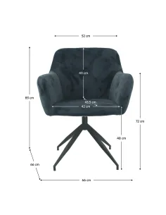 Scaun pivotant VELEZA NEW, birou, 66x66x83 cm, catifea | MobilaOK 2
