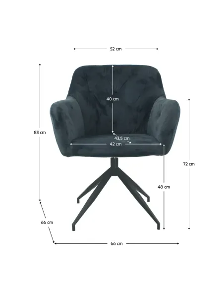 Scaun pivotant VELEZA NEW, birou, 66x66x83 cm, catifea | MobilaOK