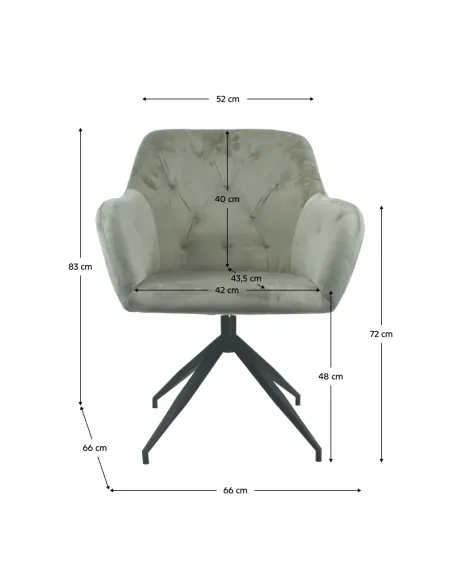 Scaun VELEZA NEW, birou/living, 66x66x83 cm, catifea, metal | MobilaOK