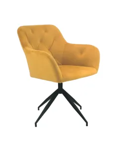 Scaun pivotant VELEZA NEW, birou/sufragerie, 66x66x83 cm, catifea, picioare metal | MobilaOK