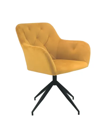 Scaun pivotant VELEZA NEW, birou/sufragerie, 66x66x83 cm, catifea, picioare metal | MobilaOK