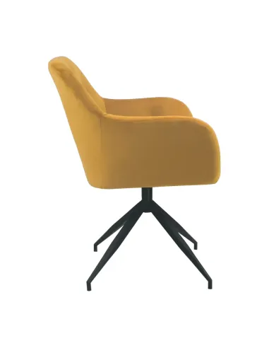 Scaun pivotant VELEZA NEW, birou/sufragerie, 66x66x83 cm, catifea, picioare metal | MobilaOK