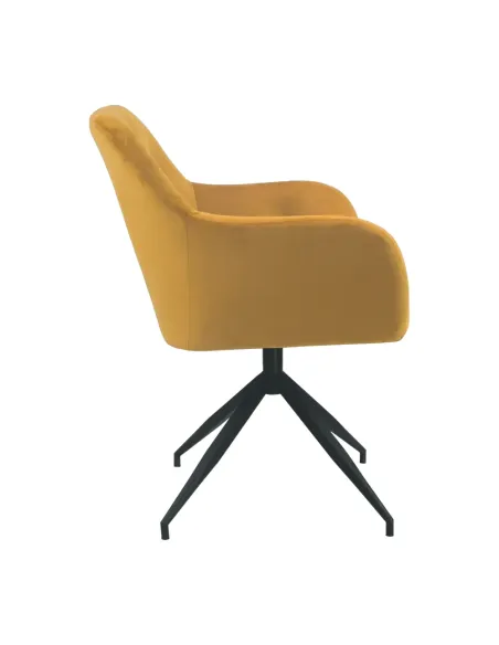 Scaun pivotant VELEZA NEW, birou/sufragerie, 66x66x83 cm, catifea, picioare metal | MobilaOK