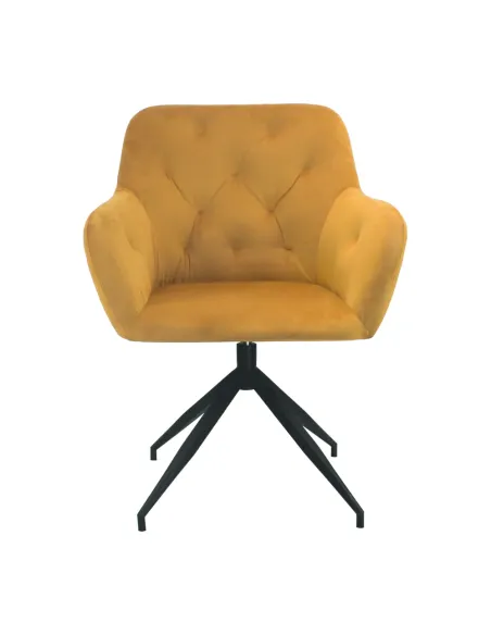 Scaun pivotant VELEZA NEW, birou/sufragerie, 66x66x83 cm, catifea, picioare metal | MobilaOK
