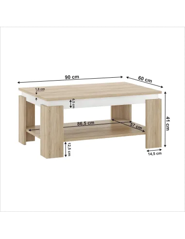 Măsuță de cafea PIANI living 90x60x41 cm PAL melaminat | MobilaOK