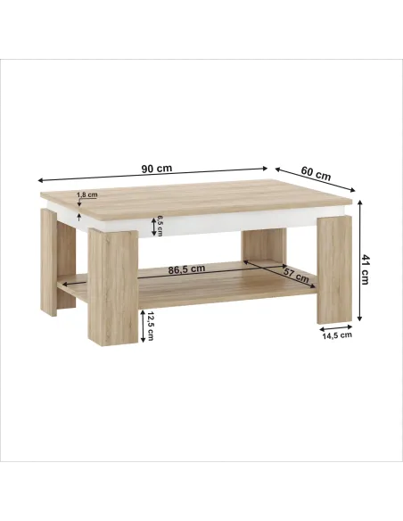Măsuță de cafea PIANI living 90x60x41 cm PAL melaminat | MobilaOK