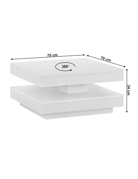 Măsuță de cafea MANDY living 70x70x34 cm PAL melaminat | MobilaOK