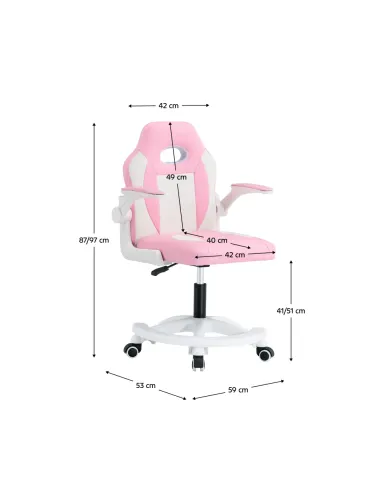 Scaun rotativ ODELIA pentru birou/home office, 59x53x87-97 cm, piele ecologica si plastic | MobilaOK