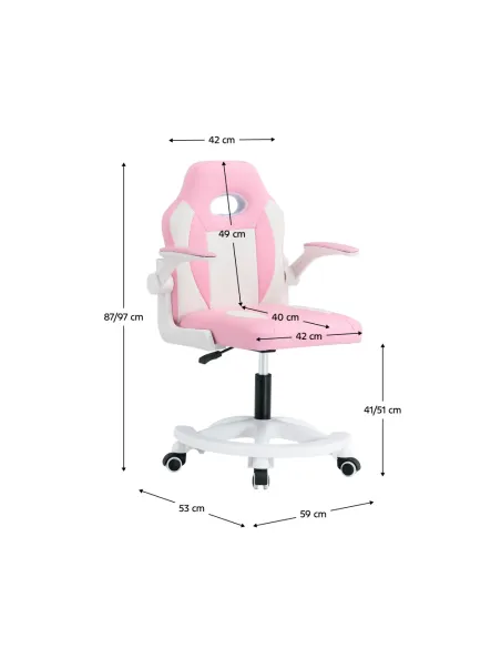 Scaun rotativ ODELIA pentru birou/home office, 59x53x87-97 cm, piele ecologica si plastic | MobilaOK