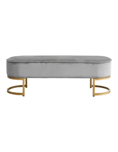 Bancă, MIRILA NEW, hol/dormitor, 100x40x43 cm, catifea/metal crom auriu | MobilaOK
