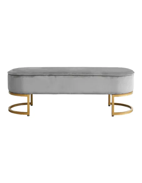 Bancă, MIRILA NEW, hol/dormitor, 100x40x43 cm, catifea/metal crom auriu | MobilaOK