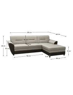 Canapea extensibilă SEVARD ROH, living, 250x83 cm, tapițerie, picioare PAL | MobilaOK 2