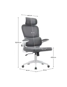 Scaun de birou, RENARD, birou, 65x65x122-132 cm, Plastic/Plasă | MobilaOK 2