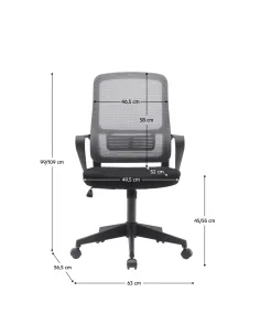 Scaun de birou SALOMO TIP 3, birou, 63x56.5x99-109 cm, textil și plasă | MobilaOK 2