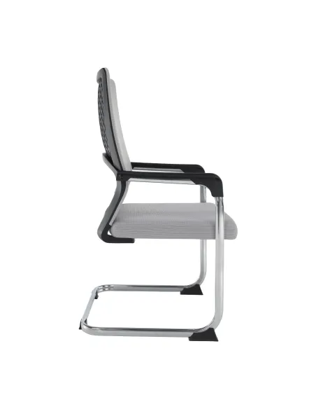 Scaun de conferință KABIR, birou/sedinte, 57x62x100 cm, material: plasă/plastic/metal cromat | MobilaOK