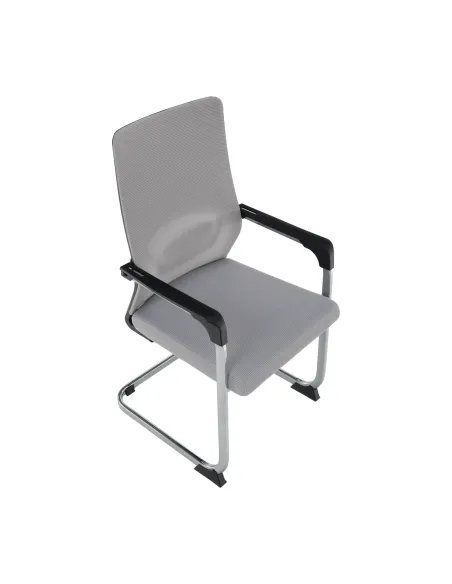 Scaun de conferință KABIR, birou/sedinte, 57x62x100 cm, material: plasă/plastic/metal cromat | MobilaOK