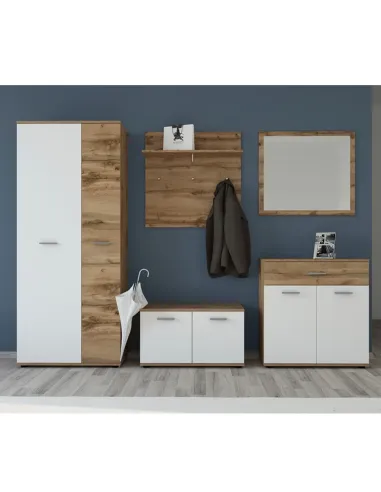 Cuier de perete IRIA B, hol/dormitor, 80x23.6x80 cm, PAL melaminat | MobilaOK