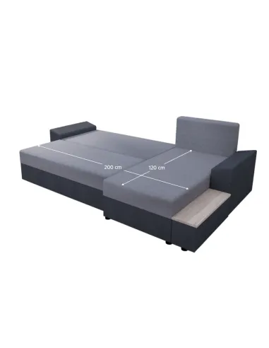 Colțar extensibil FERGUS ROH, living, 240x140x86 cm, Țesătură + Spumă | MobilaOK