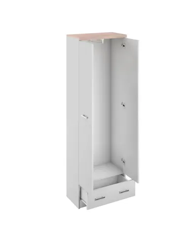 Dulap cu oglindă TYP 37, dormitor, 60x33x183 cm, PAL melaminat alb/stejar Sonoma | MobilaOK