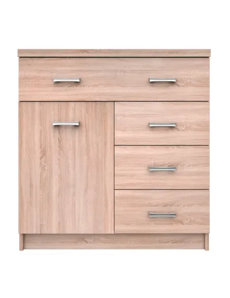 Comodă 1D4S, dormitor/hol/living, 80x33x85 cm, PAL stejar Sonoma | MobilaOK