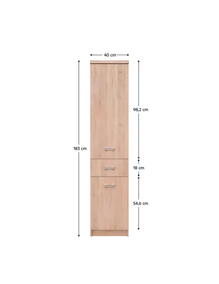 Raft TIP 31, hol, baie, dormitor, 40x33x183 cm, PAL melaminat | MobilaOK
