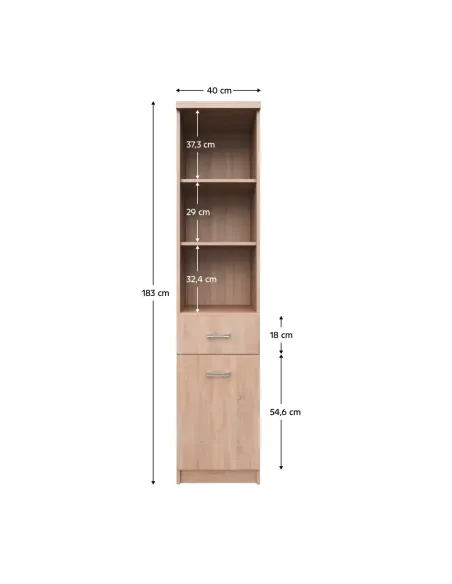 Dulap TIP 33, dormitor/hol/living, 40x33x183 cm, PAL melaminat | MobilaOK