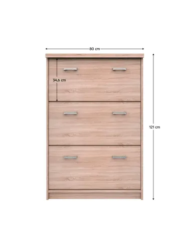 Dulap pantofi TOPTY TIP 24, hol/dressing, 80x27x121 cm, PAL melaminat | MobilaOK
