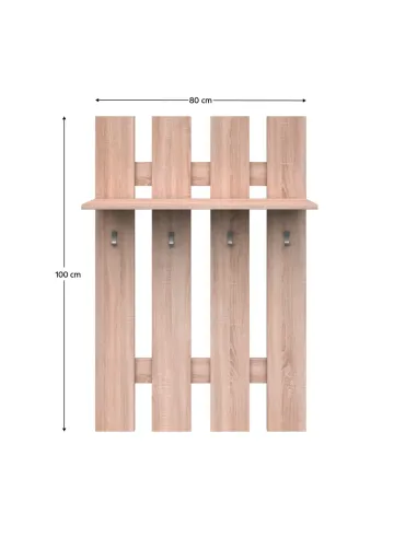 Cuier TOPTY TIP 29, pentru hol/dormitor, 80x23x100 cm, PAL melaminat stejar Sonoma | MobilaOK