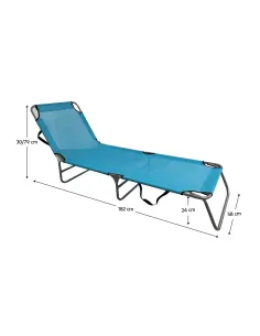 Șezlong KELEO, grădină/terasă, 182x58x79 cm, oțel și textil | MobilaOK 2