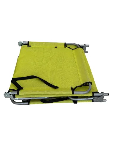 Şezlong de grădină KELEO, verde/gri, 182x58x79 cm, oțel și textil | MobilaOK