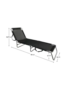 Şezlong KELEO, grădină/terasă, 58x182 cm, Oțel/Textil | MobilaOK 2