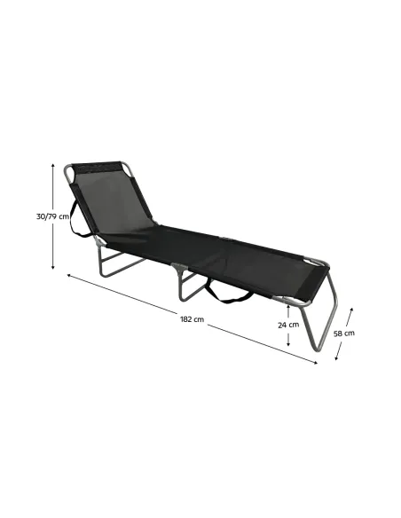 Şezlong KELEO, grădină/terasă, 58x182 cm, Oțel/Textil | MobilaOK