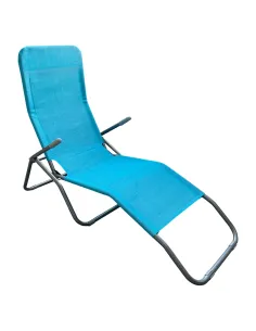 Şezlong SELNO, grădină/terasă, 160x58x97 cm, oțel și textil | MobilaOK
