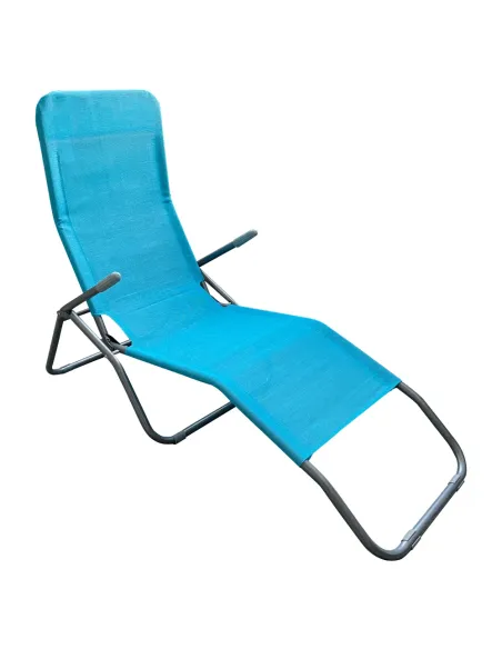Şezlong SELNO, grădină/terasă, 160x58x97 cm, oțel și textil | MobilaOK