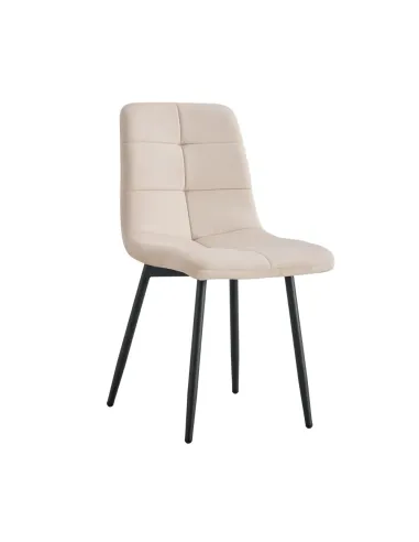 Scaun Dining DAMIA, sufragerie, 45x58x89 cm, Velvet bej / metal | MobilaOK